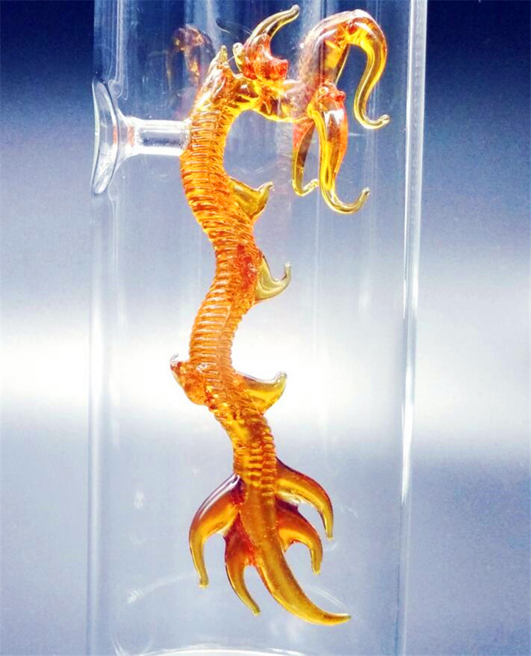 decanter dragon inside glass art wine bottle 700ml glass bottle