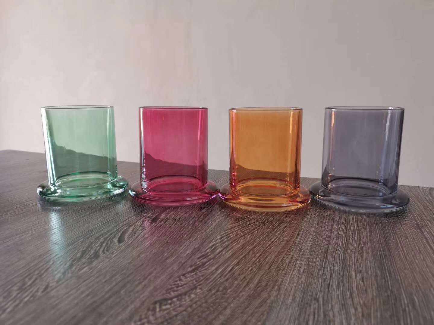 decorative round bell shaped glass candle holder with glass domes cover