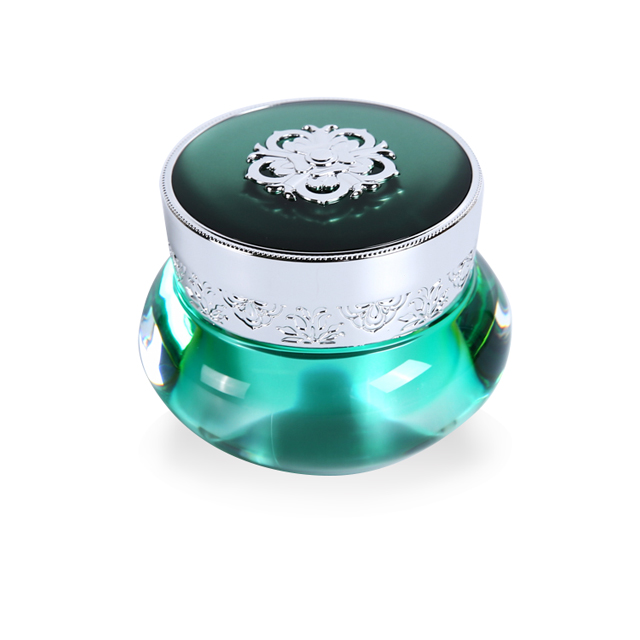 deep green korean style 50g acrylic cream jar for skin care