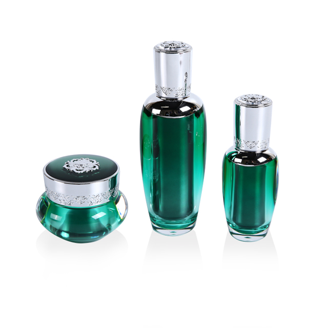 deep green korean style 50g acrylic cream jar for skin care