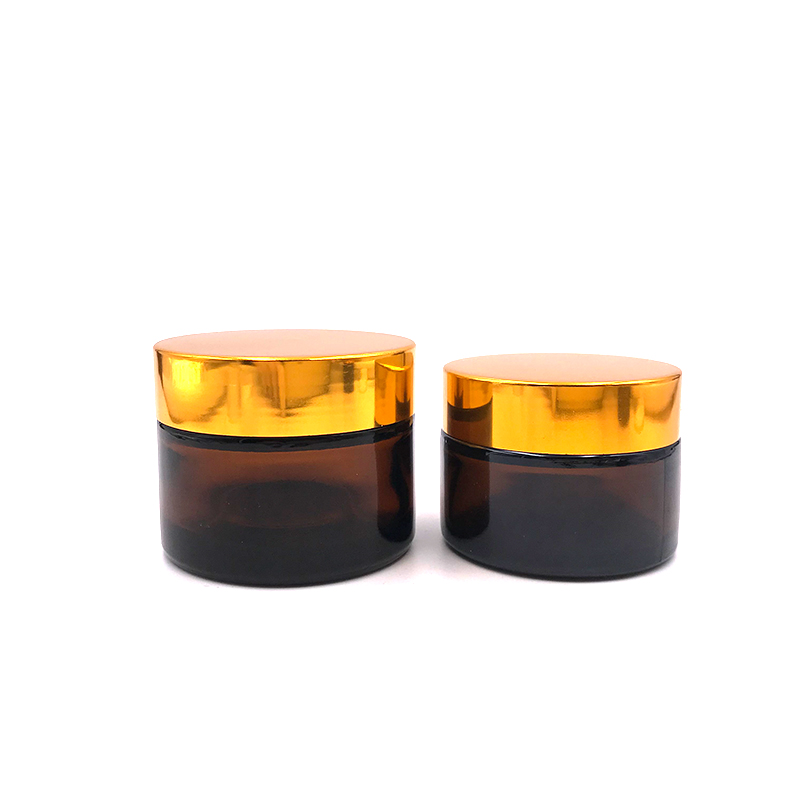 deluxe 10g 20g 30g 50g 100g amber cosmetic round cream glass jar with hand gasket