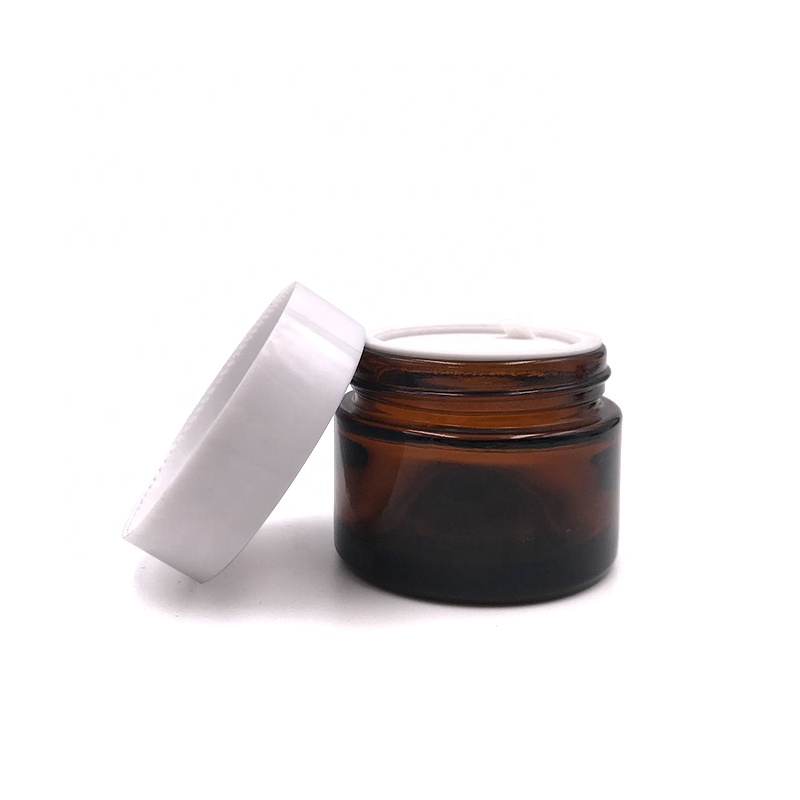 deluxe 10g 20g 30g 50g 100g amber cosmetic round cream glass jar with hand gasket