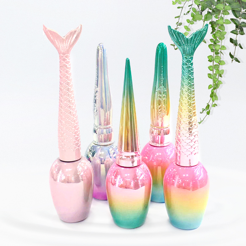 design your own custom mermaid cap classic bottle empty  cosmetic nail polish bottle with packaging