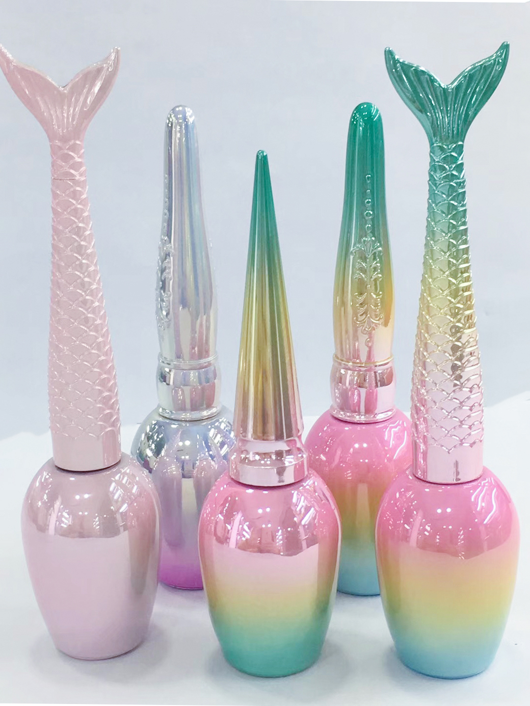 design your own custom mermaid cap classic bottle empty cosmetic nail polish bottle with packaging