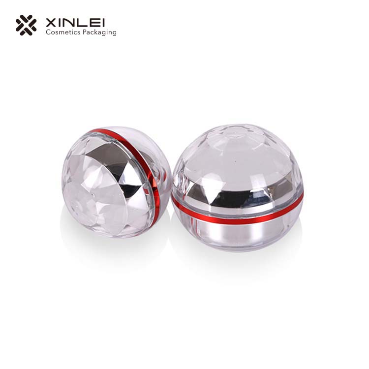 diamond ball shape lip balm plastic cosmetic acrylic 15g jar