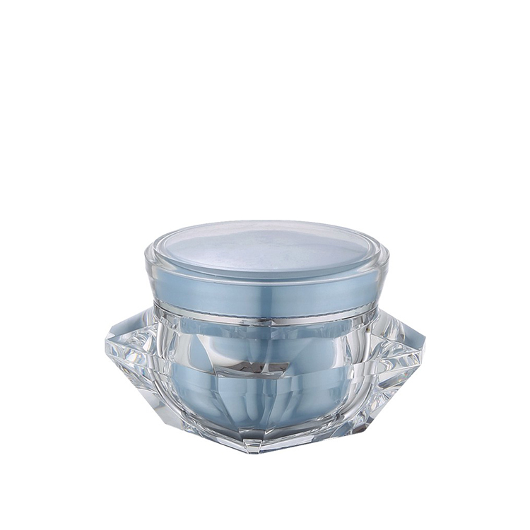 diamond shape cosmetic acrylic shiny cream jar container