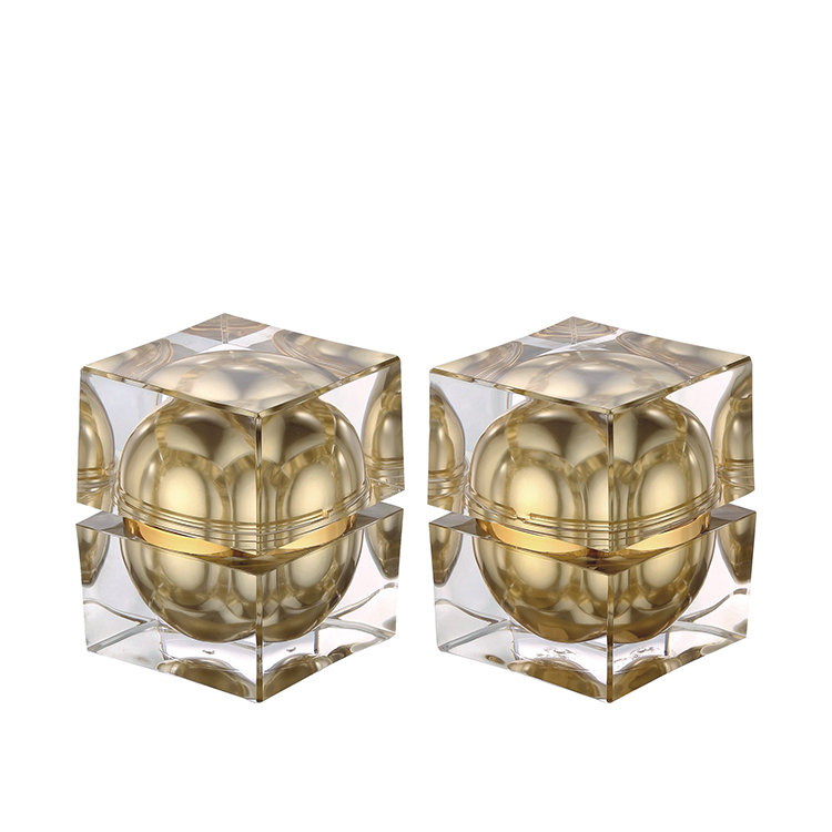 diamond shape cosmetic acrylic shiny cream jar container