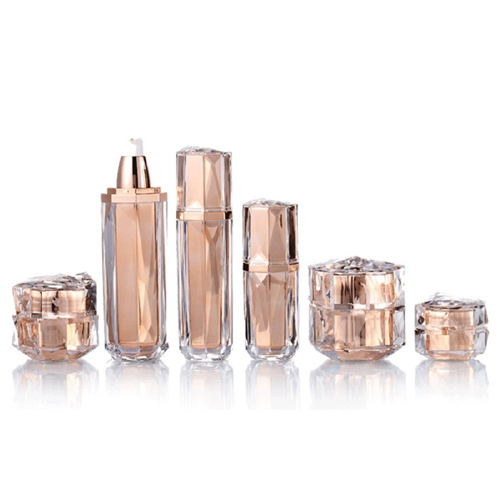 diamonds clear cream plastic acrylic jars cosmetics jars with lids, luxury cosmetic jars