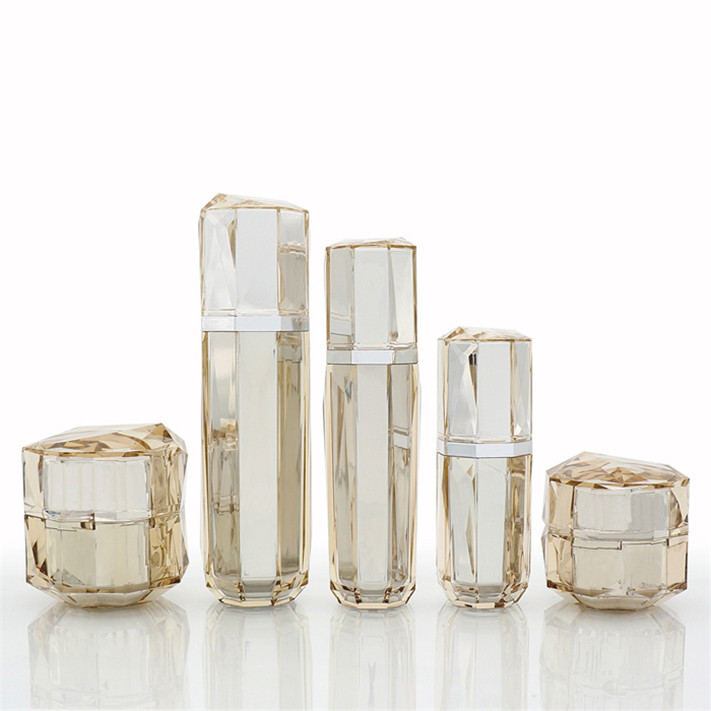 diamonds clear cream plastic acrylic jars cosmetics jars with lids, luxury cosmetic jars