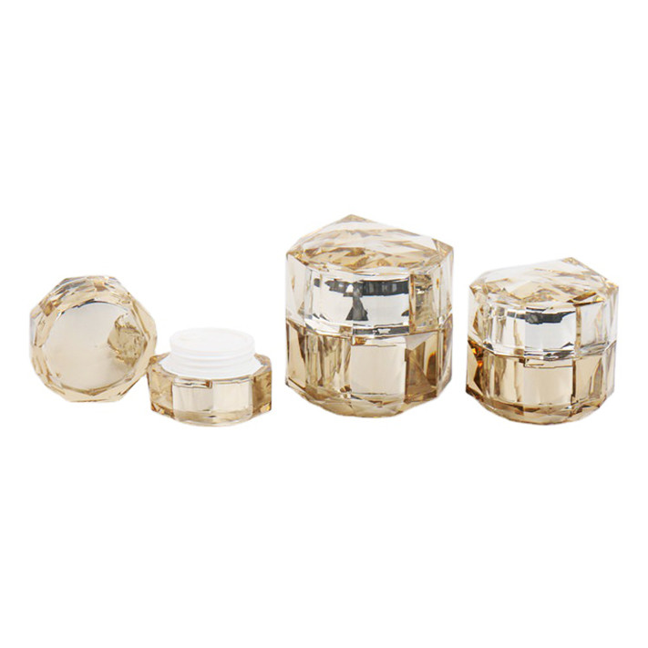 diamonds clear cream plastic acrylic jars cosmetics jars with lids, luxury cosmetic jars