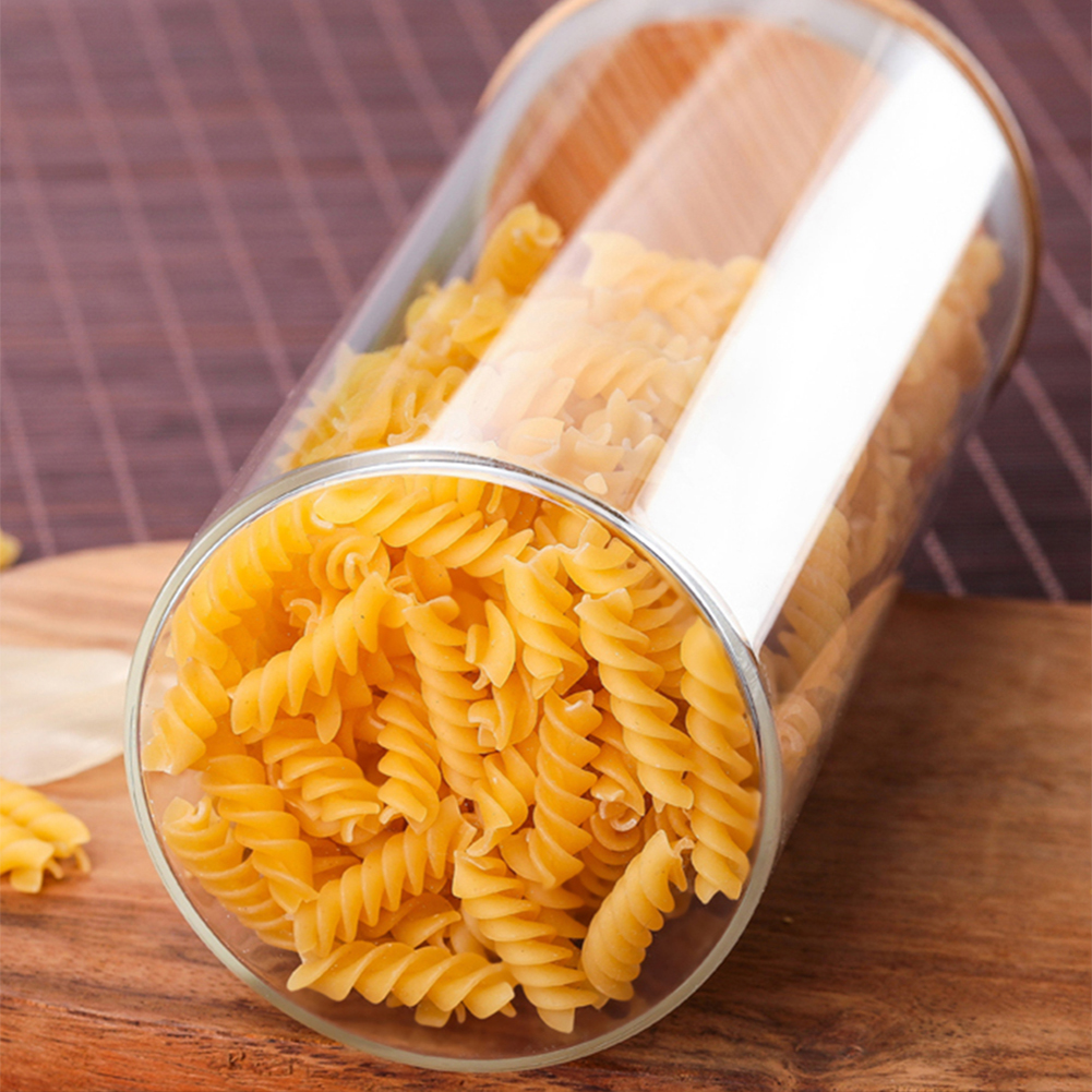 different size high borosilicate storage bottles candle glass jar with bamboo lid