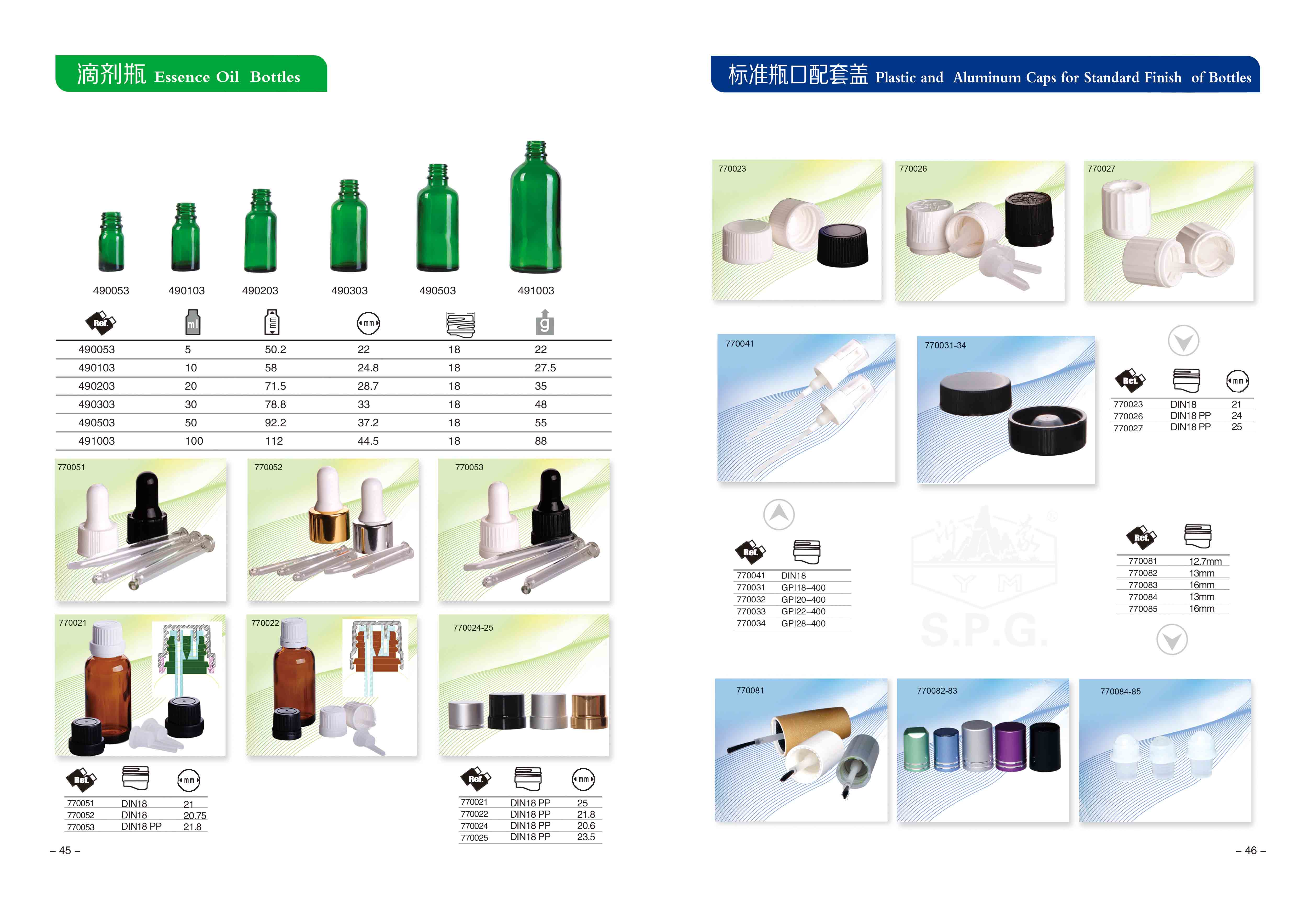different sizes of Roll-on Nail Polish glass bottles with plastic or metal roller ball cap