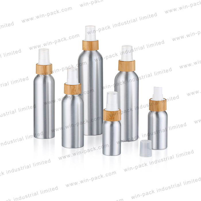 disposable cream aluminum bottle with bamboo lotion pump 100ml