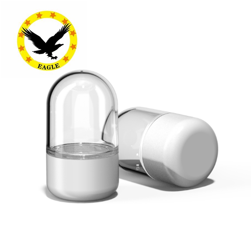 dome shape OEM Custom shape Glass jar with child resistant square plastic lid 26 Dram