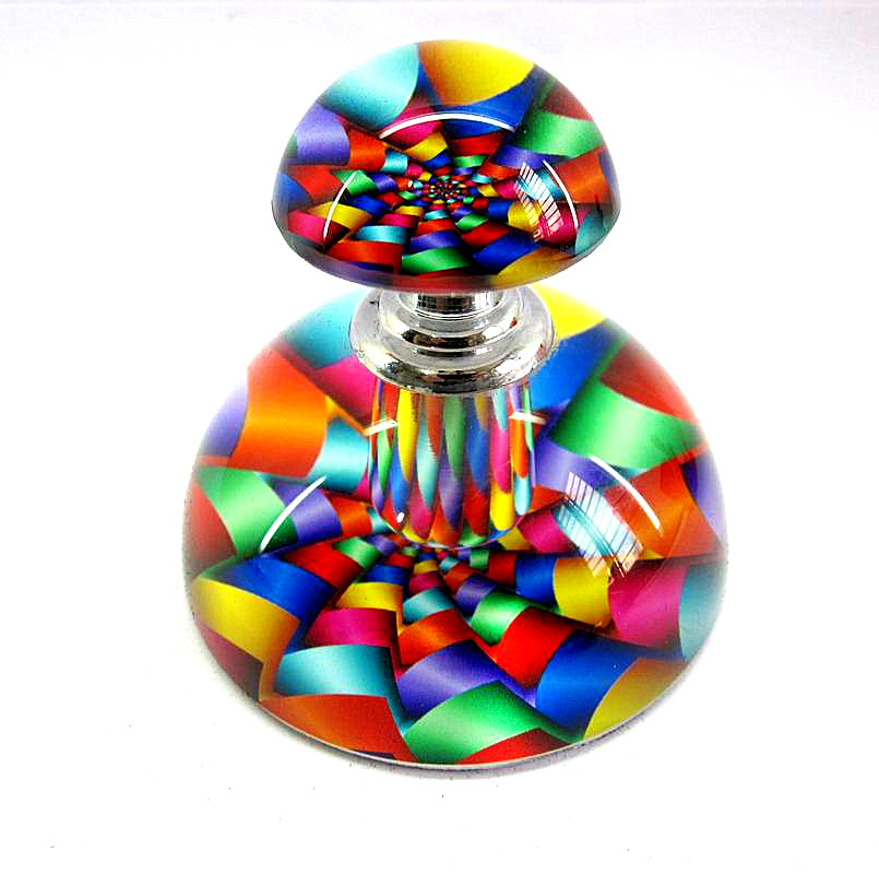 dome shaped butterfly orchid crystal glass perfume bottle, perfume empty glass bottle, refillable perfume bottle