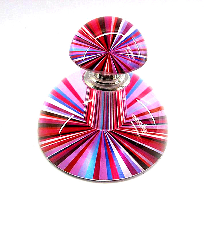 dome shaped butterfly orchid crystal glass perfume bottle, perfume empty glass bottle, refillable perfume bottle