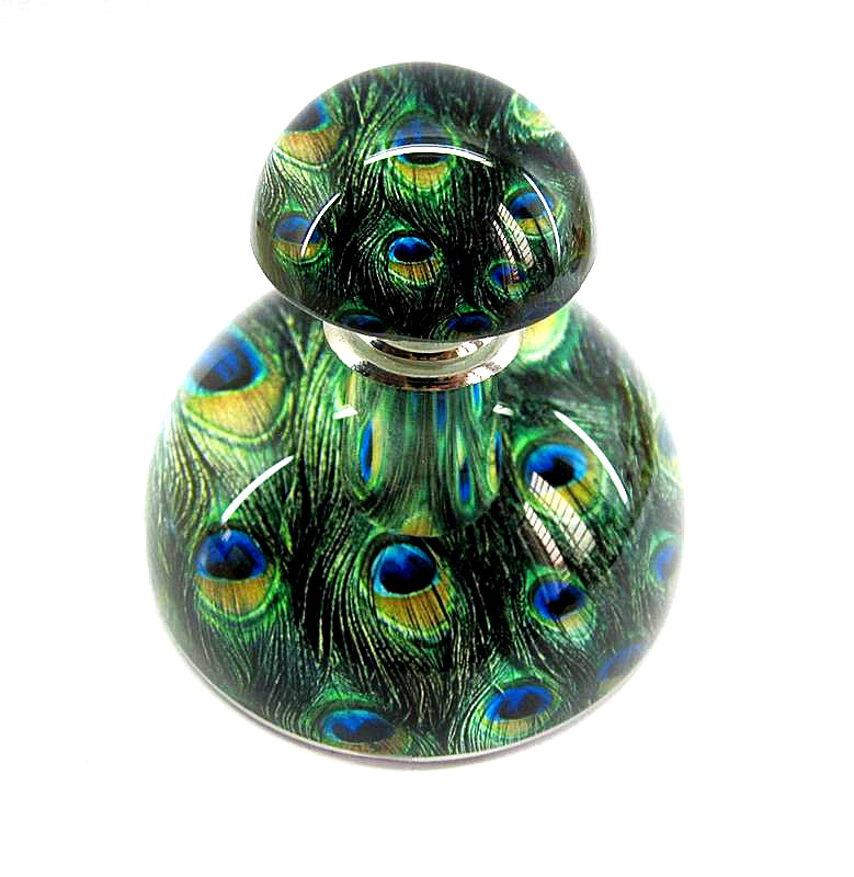 dome shaped butterfly orchid crystal glass perfume bottle, perfume empty glass bottle, refillable perfume bottle