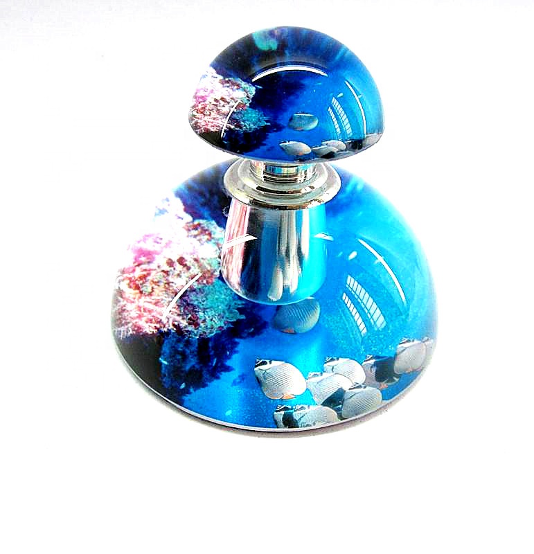 dome shaped red rose crystal glass perfume bottle, perfume empty glass bottle, refillable perfume bottle