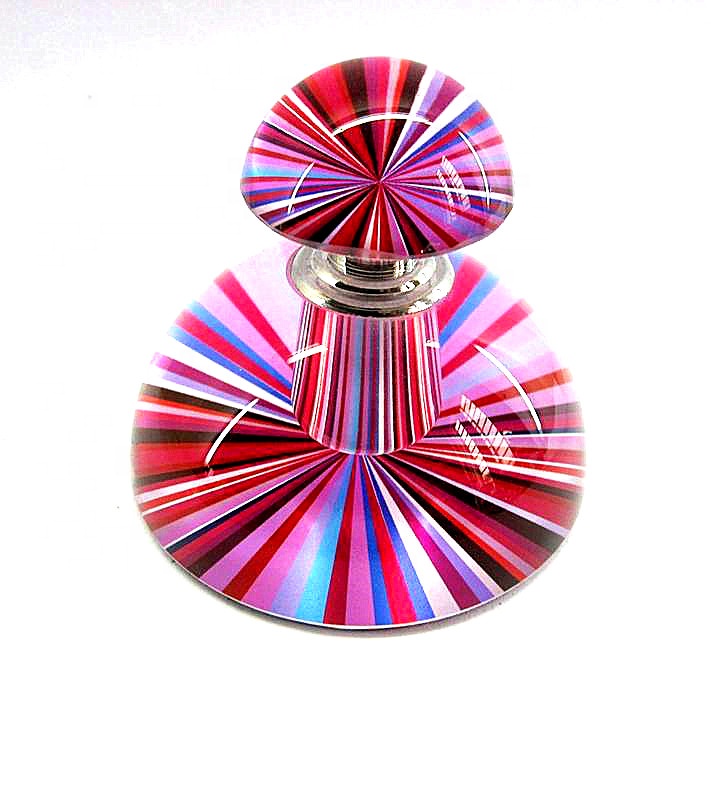 dome shaped red rose crystal glass perfume bottle, perfume empty glass bottle, refillable perfume bottle