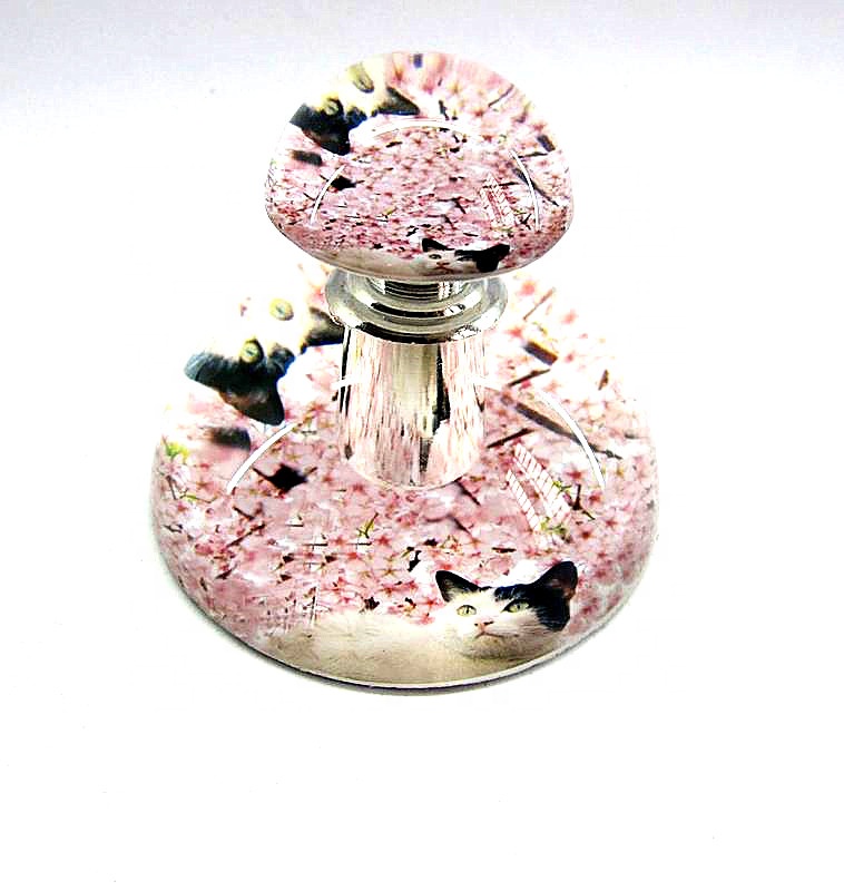 dome shaped red rose crystal glass perfume bottle, perfume empty glass bottle, refillable perfume bottle