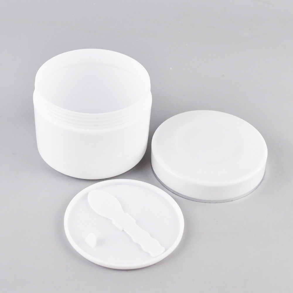 double wall cosmetic containers 500ml plastic white cosmetic cream jar