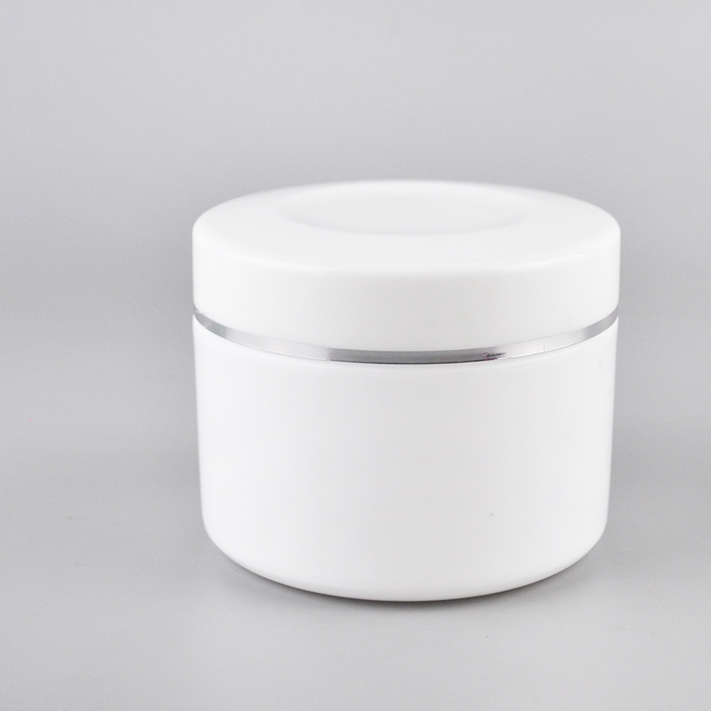 double wall cosmetic containers 500ml plastic white cosmetic cream jar