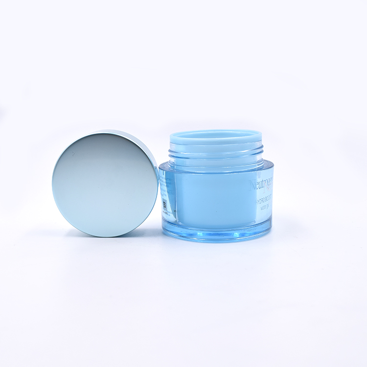 double wall cosmetic cream jar 30g 50g blue acrylic jar with blue lid