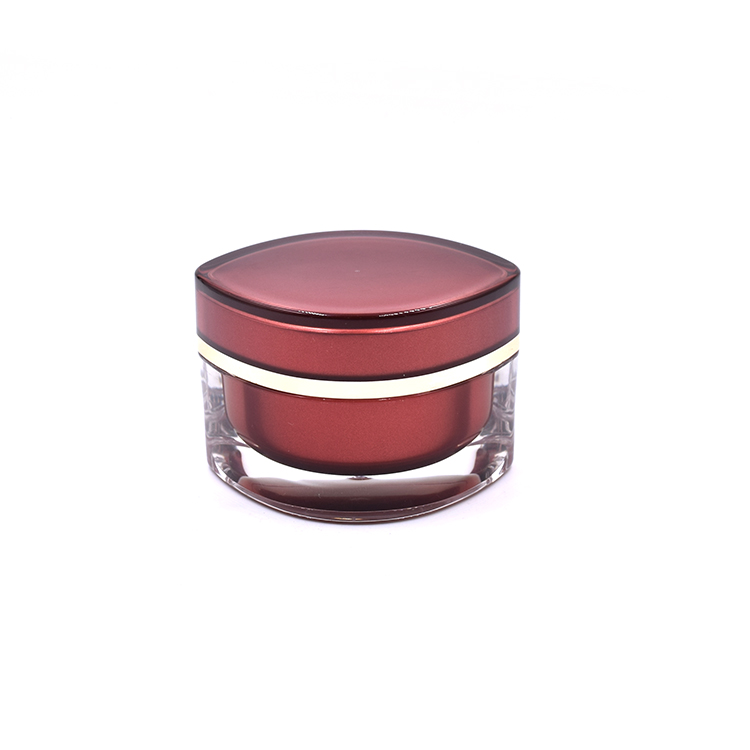double wall eye shape jar 15g 30g 50g red acrylic makeup cream jar for personal care container