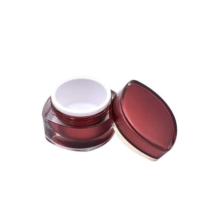 double wall eye shape jar 15g 30g 50g red acrylic makeup cream jar for personal care container