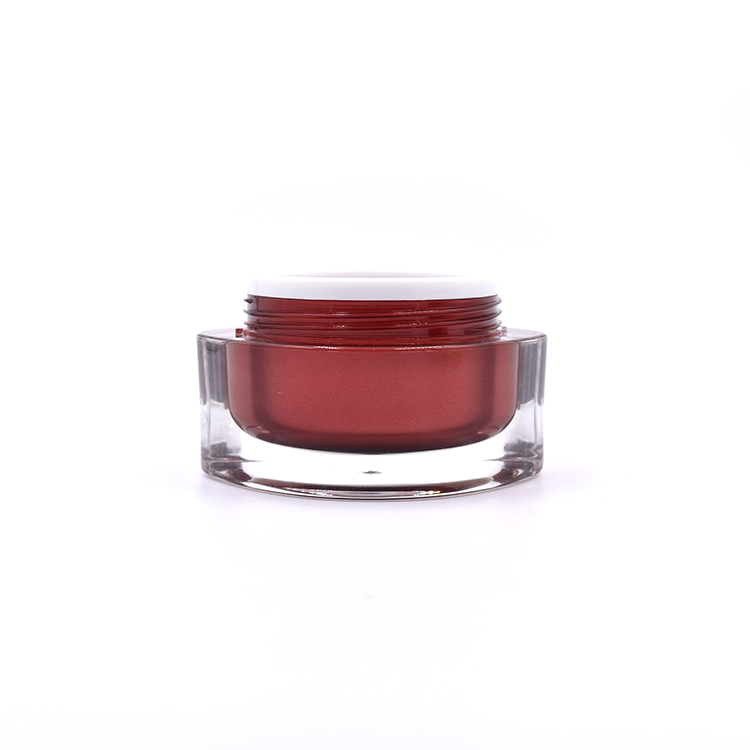 double wall eye shape jar 15g 30g 50g red acrylic makeup cream jar for personal care container