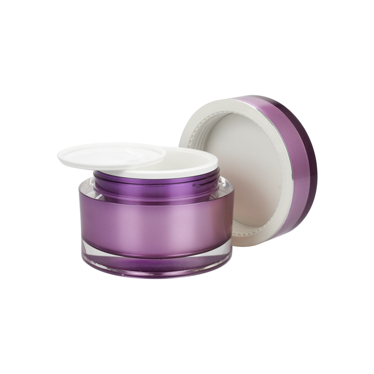 double wall round 5g 10g 15g 30g 50g 100g 150g 200g purple acrylic massage skin care cream mask plastic jar