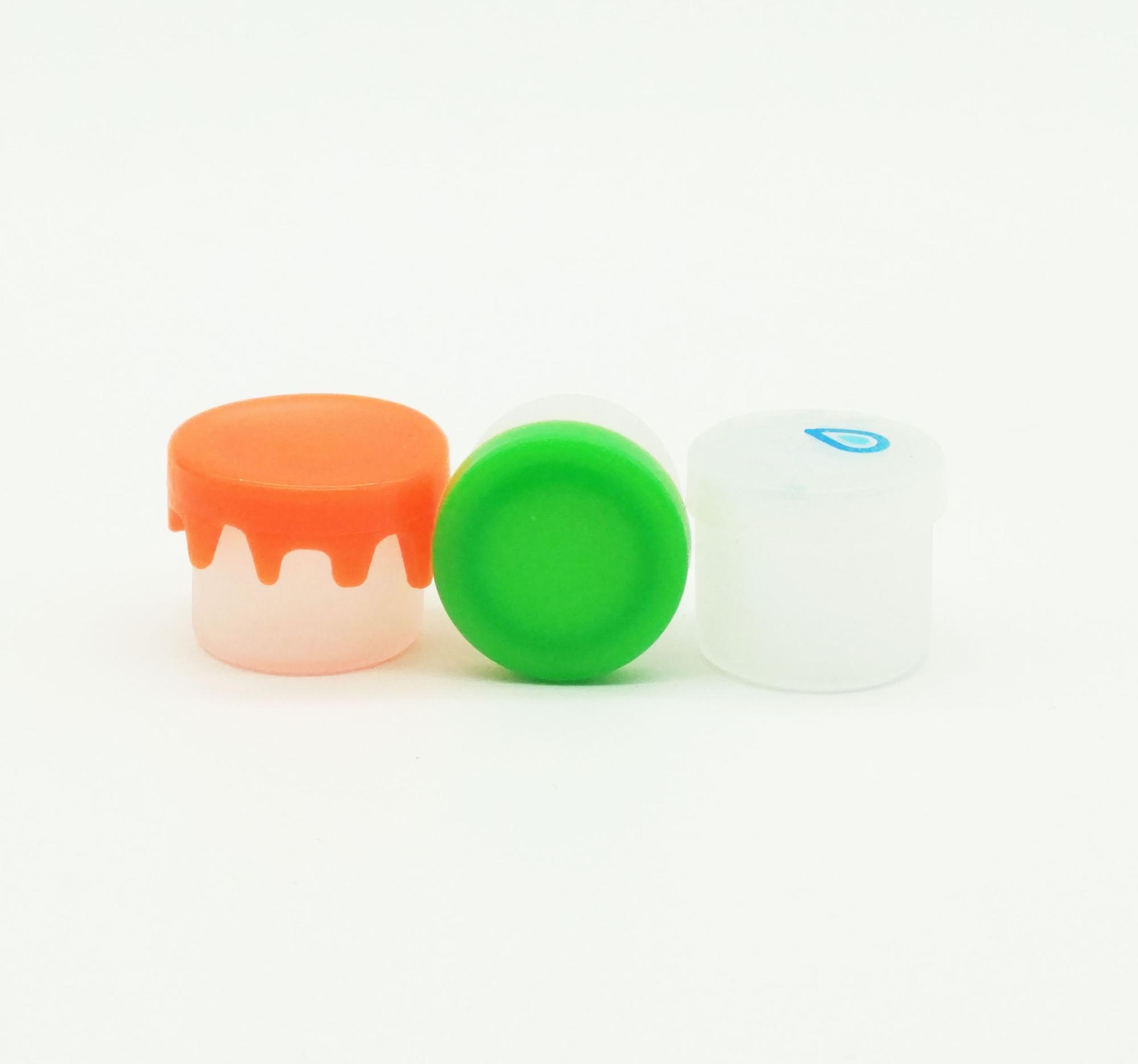 drippy silicone lids with CBD oil concentrate glass jar essential mini concentrate containers silicone lid jars