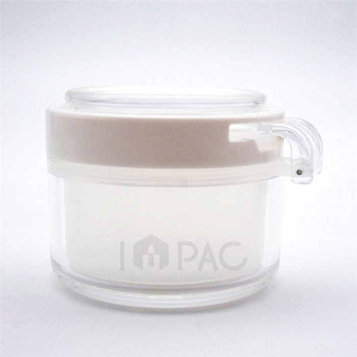 dual wall empty cosmetic plastic jar with spoon 50ml makeup container