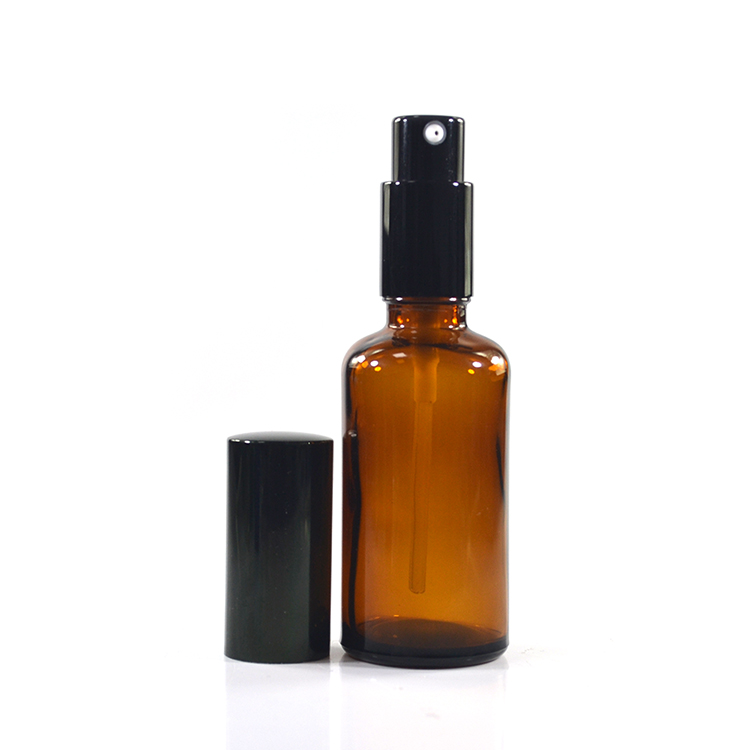 e-cig empty amber 50ml glass dropper bottle with pump sprayer and cover