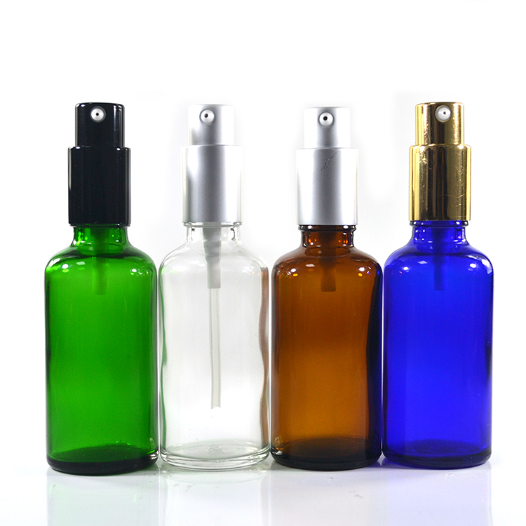 e-cig empty amber 50ml glass dropper bottle with pump sprayer and cover