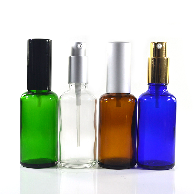 e-cig empty amber 50ml glass dropper bottle with pump sprayer and cover