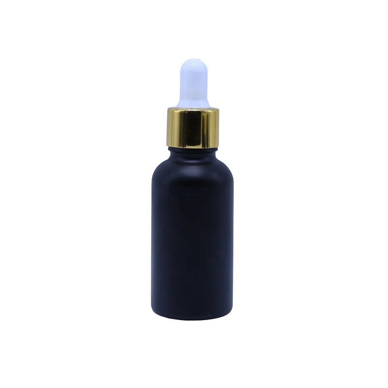 e-cigarette oil bottle painted matte black glass dropper 30ml child resistant matte black glass dropper bottles