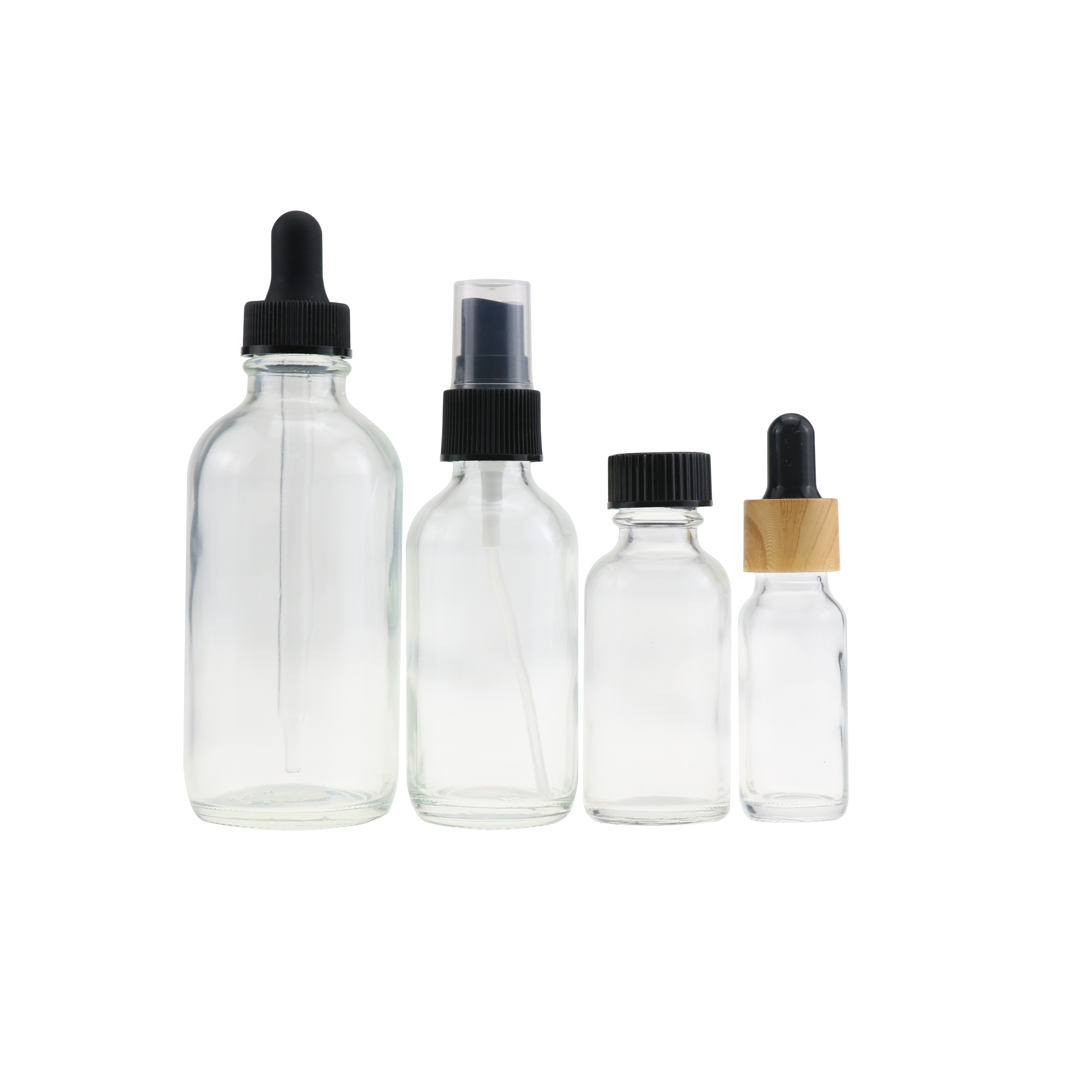 e liquid 1oz 2oz 4oz clear amber green blue matte black white boston glass dropper bottles with dropper