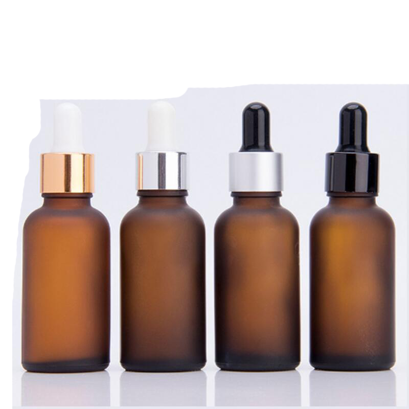 e liquid 30ml amber frosted glass dropper bottle with Metal dropper