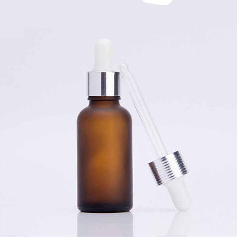e liquid 30ml amber frosted glass dropper bottle with Metal dropper