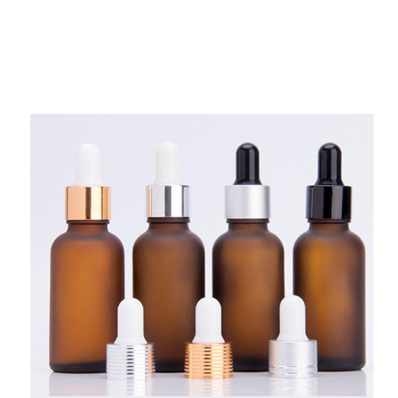 e liquid 30ml amber frosted glass dropper bottle with Metal dropper