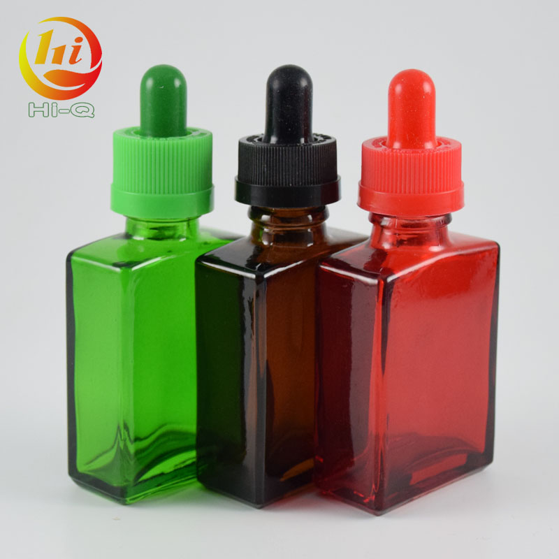 e liquid 30ml french square bottle 60ml glass essential oil rectangle dropper bottle with pipette