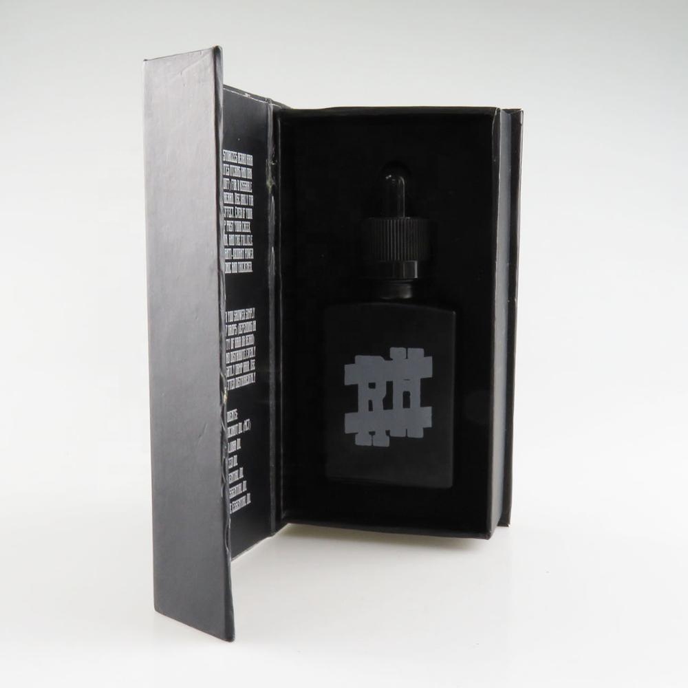 e liquid 30ml matte black rectangular glass bottels with bottle packing gift box