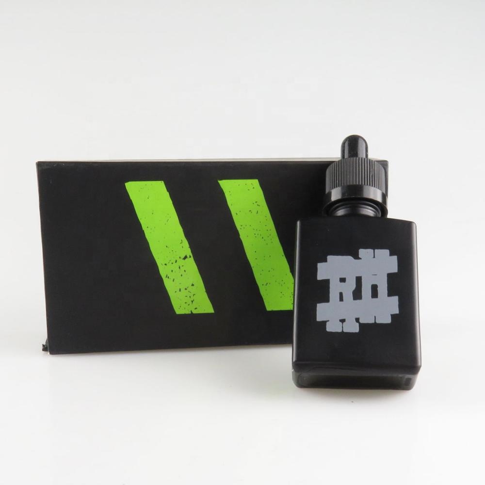 e liquid 30ml matte black rectangular glass bottels with bottle packing gift box