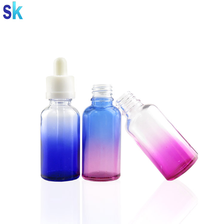 e liquid 30ml pink gradient essential oil glass dropper bottles