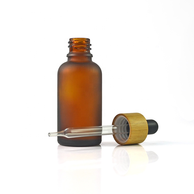 e liquid 5ml 10ml 15ml 20ml 30ml 50ml 100ml frosted clear amber green glass dropper Essential oil bottle with bamboo lid