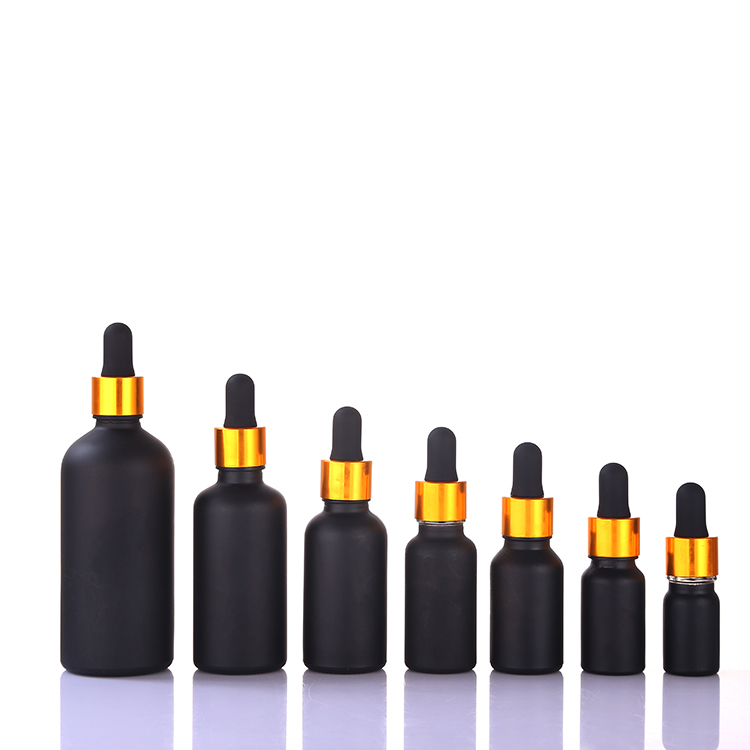 e liquid 5ml 10ml 15ml 20ml 30ml 50ml 100ml matte black essential oil glass dropper bottle with screw cap