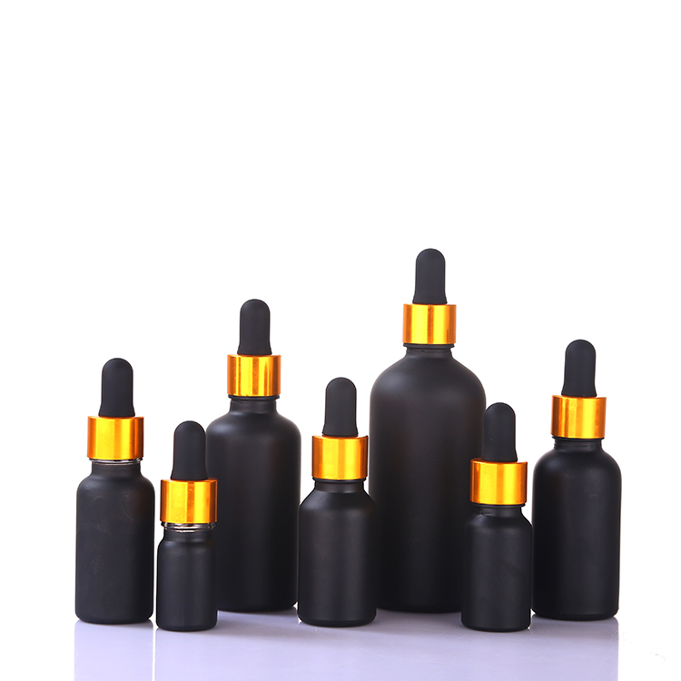 e liquid 5ml 10ml 15ml 20ml 30ml 50ml 100ml matte black essential oil glass dropper bottle with screw cap