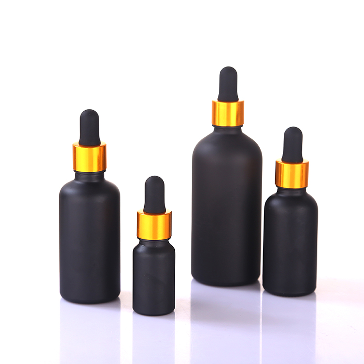 e liquid 5ml 10ml 15ml 20ml 30ml 50ml 100ml matte black essential oil glass dropper bottle with screw cap
