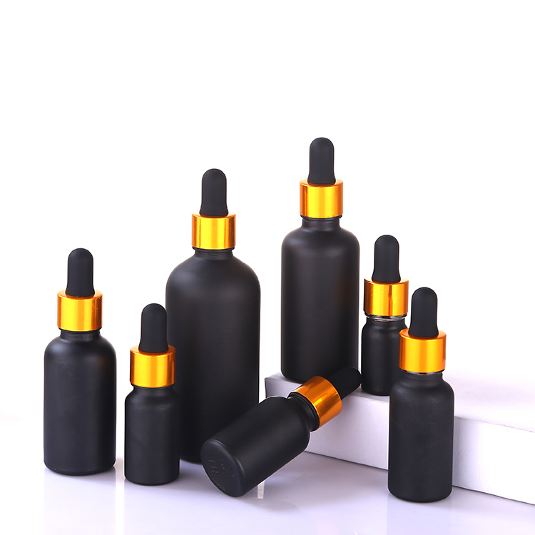 e liquid 5ml 10ml 15ml 20ml 30ml 50ml 100ml matte black essential oil glass dropper bottle with screw cap